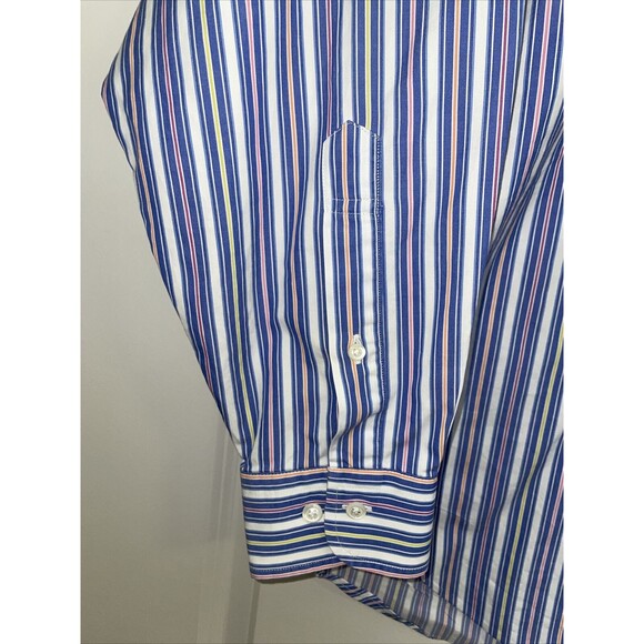 VTG Brooks Brothers Shirt Mens Large L Blue Stripes Country Club Made in USA - Picture 3 of 13